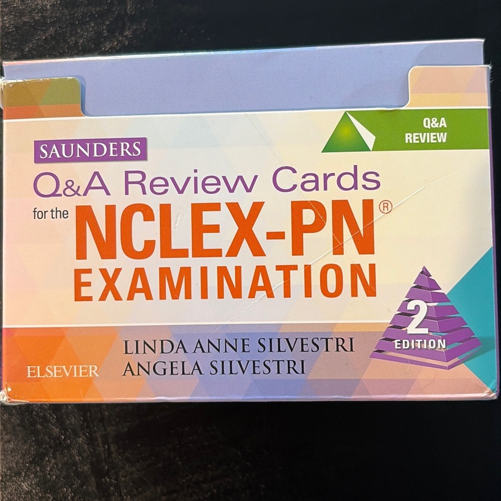 Saunders NCLEX-PN Q&A Review Cards - Orange & Purple